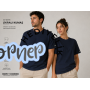 HOPE CORNER Unisex Basic Tişört 100 Pamuk Likralı Rahat Kalıp LACİVERT