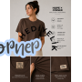 HOPE CORNER Unisex Basic Tişört 100 Pamuk Likralı Rahat Kalıp KAHVERENGİ