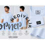 HOPE CORNER Unisex Basic Tişört 100 Pamuk Likralı Rahat Kalıp BUZ MAVİSİ