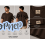 HOPE CORNER Unisex Basic Tişört 100 Pamuk Likralı Rahat Kalıp KAHVERENGİ