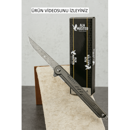 metalik renk beyefendi model sustalı benzeri yarı otomatik çakı - bıçak