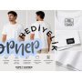 HOPE CORNER Unisex Basic Tişört 100 Pamuk Likralı Rahat Kalıp Beyaz
