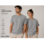 HOPE CORNER Unisex Basic Tişört 100 Pamuk Likralı Rahat Kalıp GRİ