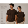 HOPE CORNER Unisex Basic Tişört 100 Pamuk Likralı Rahat Kalıp KAHVERENGİ