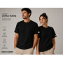 HOPE CORNER Unisex Basic Tişört 100 Pamuk Likralı Rahat Kalıp SİYAH